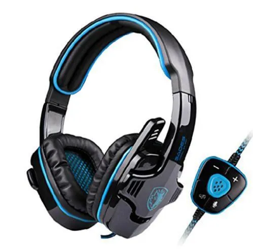 Brand Sades SA-901 Gaming Headset 7.1 Surround Sound Headphones with Mic Remote Control USB Stereo Bass Earphone for PC Gamer