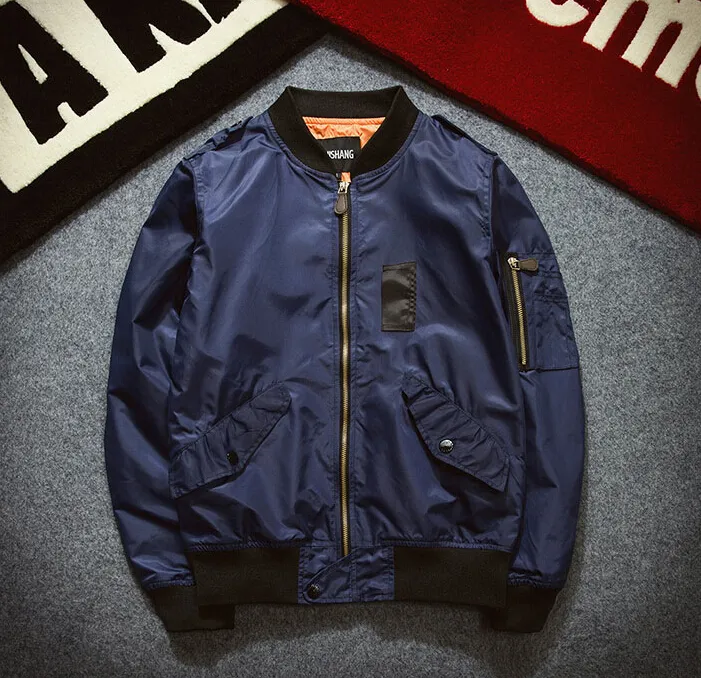 2016 chaqueta de moda MA1 Bomber Jacket Pilot Jackets Hip Hop Sport thin Jacket Men Coat es envío gratis