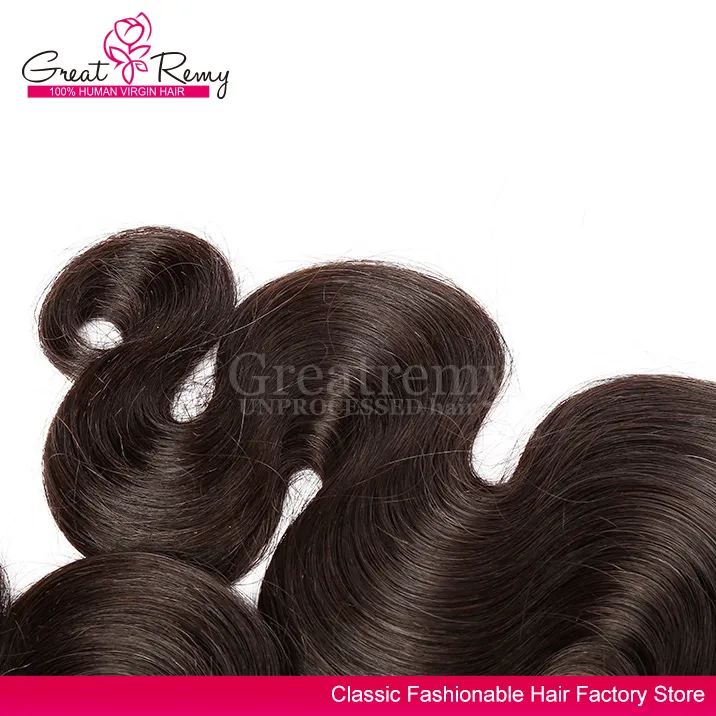 Retail Virgin Brasilian Hair Bundles Obehandlat Malaysisk Remy Human Hair Extensions Natural Indian Body Wave Haft Weft Greatemy