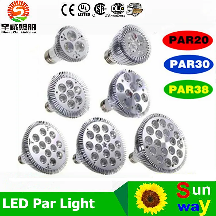 디 밍이 가능한 Led 전구 par38 par30 par20 9W 10W 14W 18W 24W 30W E27 파 20 20 38 LED 조명 스팟 램프 조명 downlight