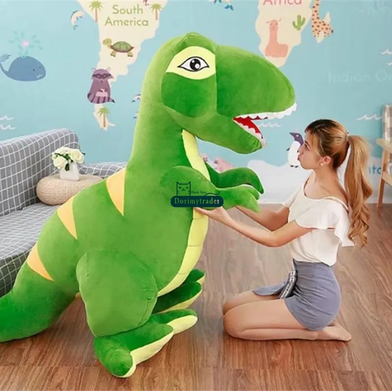 Dorimytrader stor simulerad djur tyrannosaurus rex plysch leksak fylld anime dinosaur docka galen gåva för barn 205cm 81inch dy61706