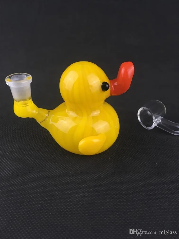 hbbSuper belle plate-forme pétrolière en verre de canard jaune Une variété de bong en verre teinté américain soumis à une personnalisation personnelle. Fournir le traitement OEM