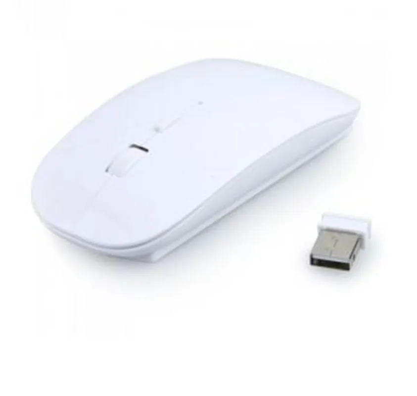 Wholesale送料無料Ultra Slim USBワイヤレスマウスホワイトミニオプティカルマウス/ロット