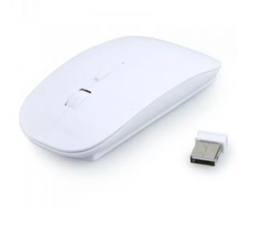 Groothandel gratis verzending ultra slanke USB draadloze muis witte mini optische muis / 