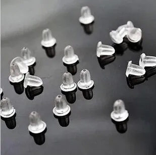 High Quality 5000pcs/lot Clear Plastic Earring Plugs Soft Not allergic Silicone Ear Plugging/blocked Earring back