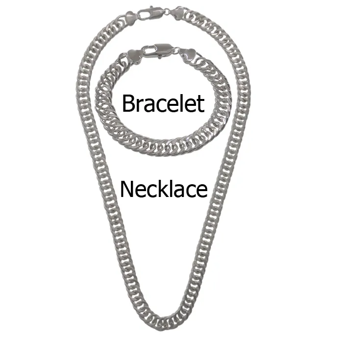 925 실버 크리스마스 선물 925 실버 세트 남자 팔찌 925 실버 체인 목걸이 10 MM 남자 목걸이 팔찌 세트, 쥬얼리 세트 망 보석