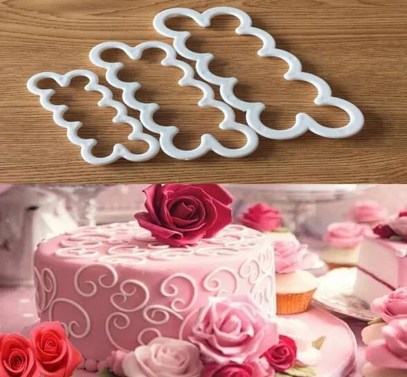 Ny ankomst 3 st set Silicone 3D Rose Flower Fondant Cake Chocolate Sugarcraft Mold Mold Decor Tool