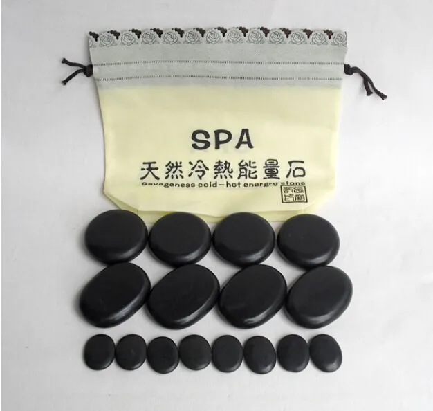 Massage Stones Energy Natural Conjunto Hot Spa Rock Basalt Stone 16pcs com