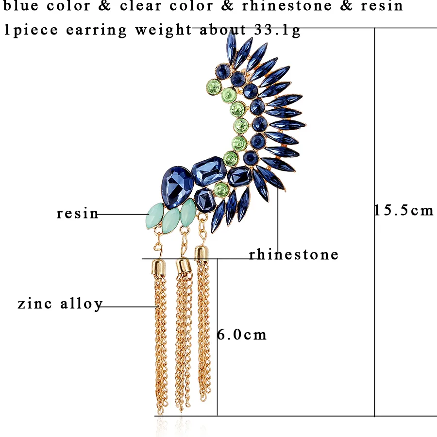 SHEEGIOR Punk oreille manchette ange aile couleur or Clips avec Dangle Tasse Clip sur boucles d'oreilles Brinco manchette boucle d'oreille bijoux pour femmes cadeau 4388689