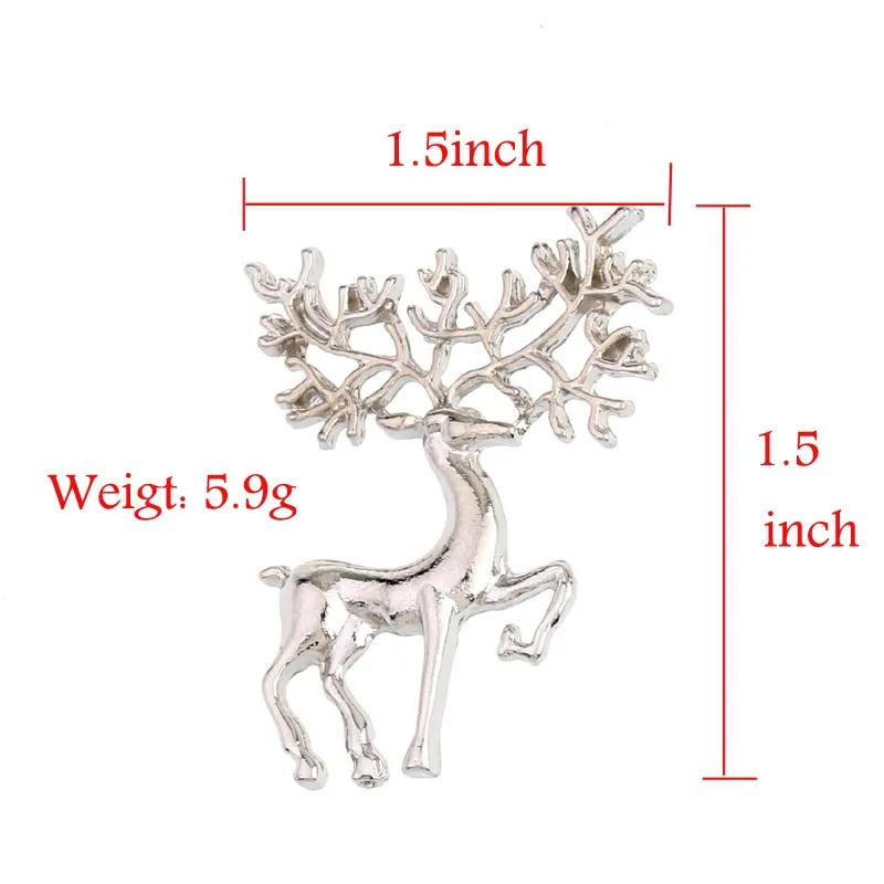 Classic Trendy Elk Brosch Metal Sika Deer Buckle Broscher för Kvinnor Smycken Tillbehör Xmas Julklappar Partihandel 12 st