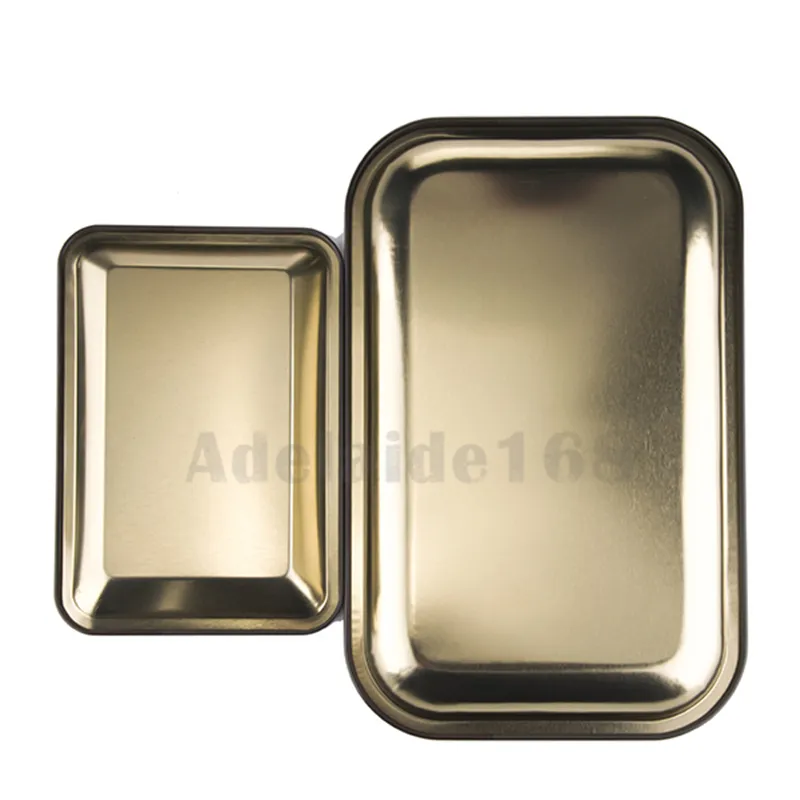 Small Metal Tobacco Rolling Tray 18012513mm Handroller Rolling Trays Cigarette Case Hand Tools Storage Smoking Herb 0033191191