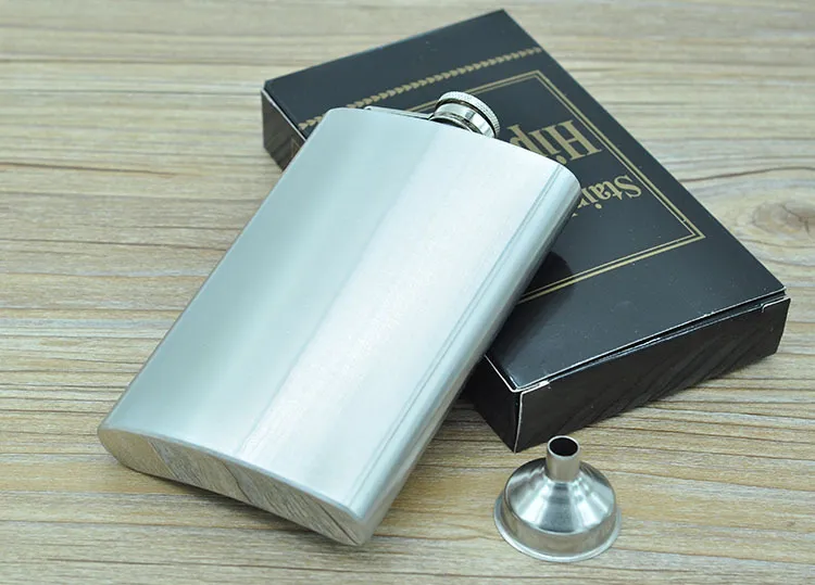 10 oz Stainless Steel Hip Flasks With Funnel Portable Flagon 8 Ounce Hip Flasks Whisky Alcohol Stoup Wine Pot Wholesale Support Logo Customized