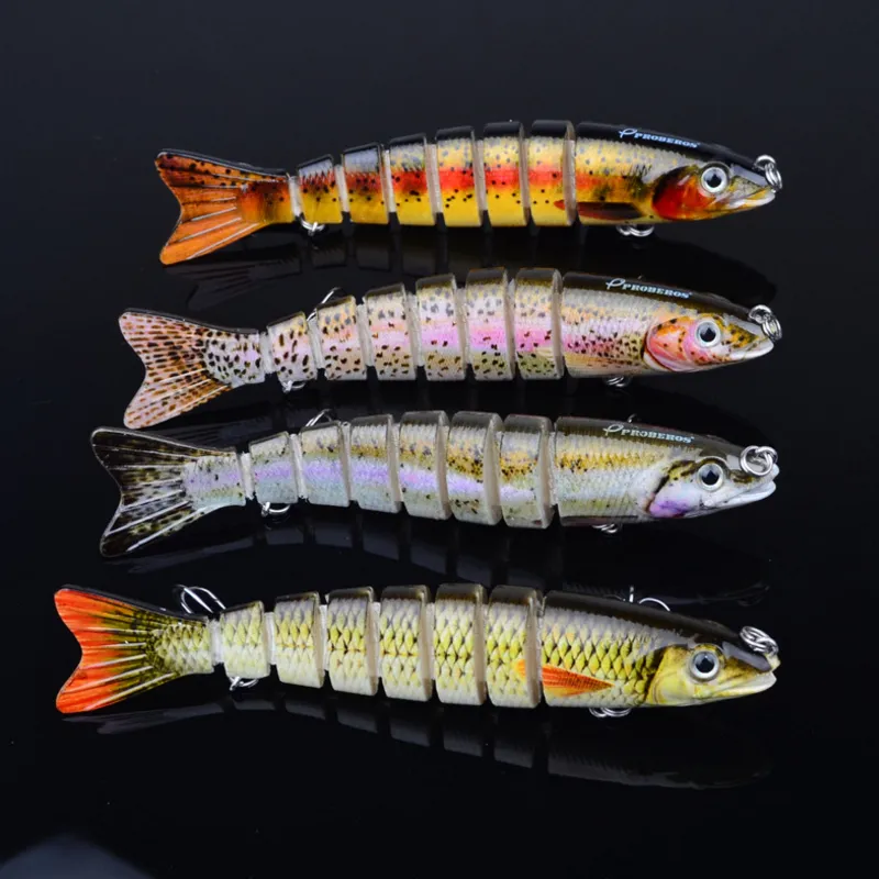 12.3cm / 17g multi articulado bass plástico iscas de pesca swimbait ganchos de pia tackle alta qualidade isca de peixe