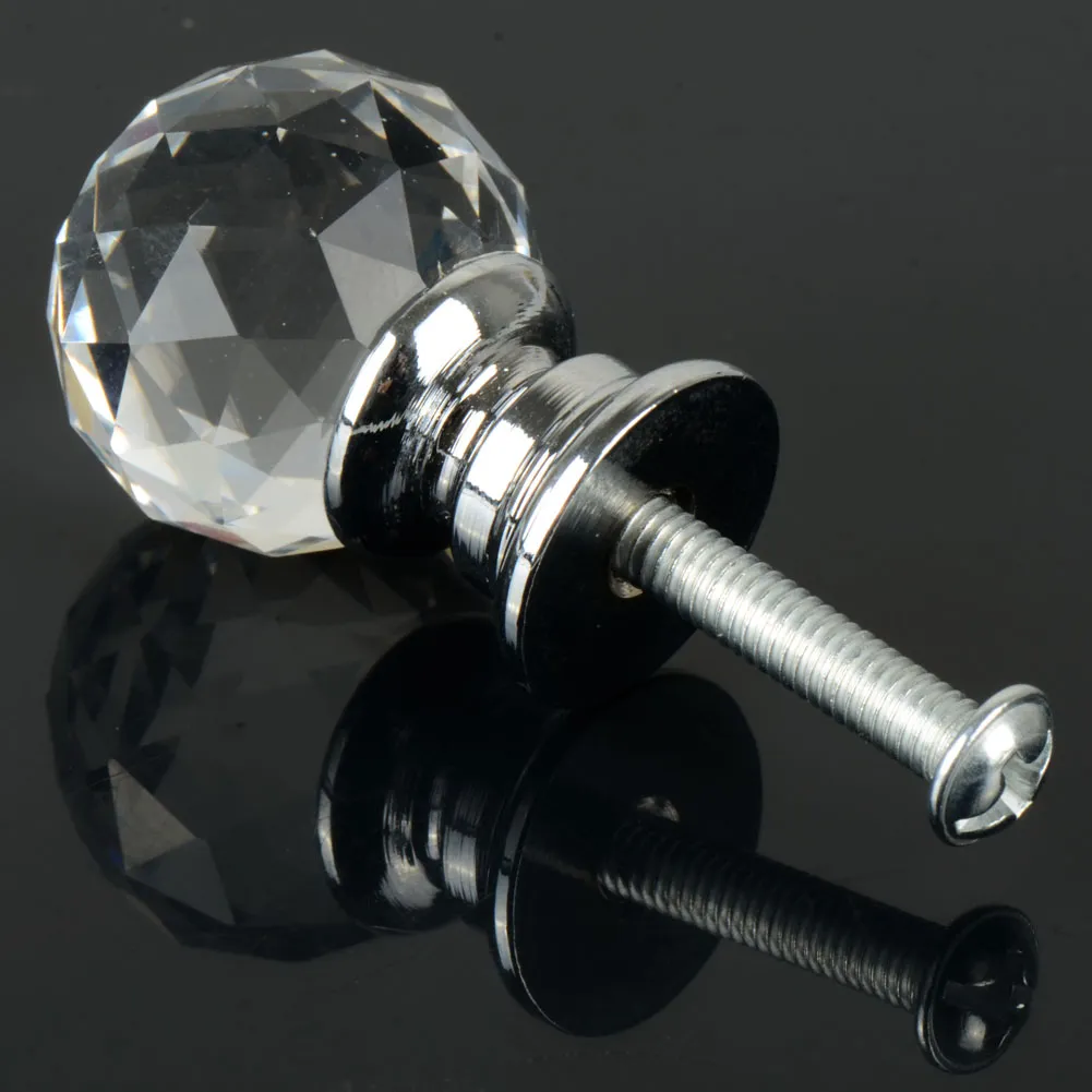 Beauty Crystal Glass Door Drawer Cabinet Wardrobe Pull Handle Knobs E00043 BAR