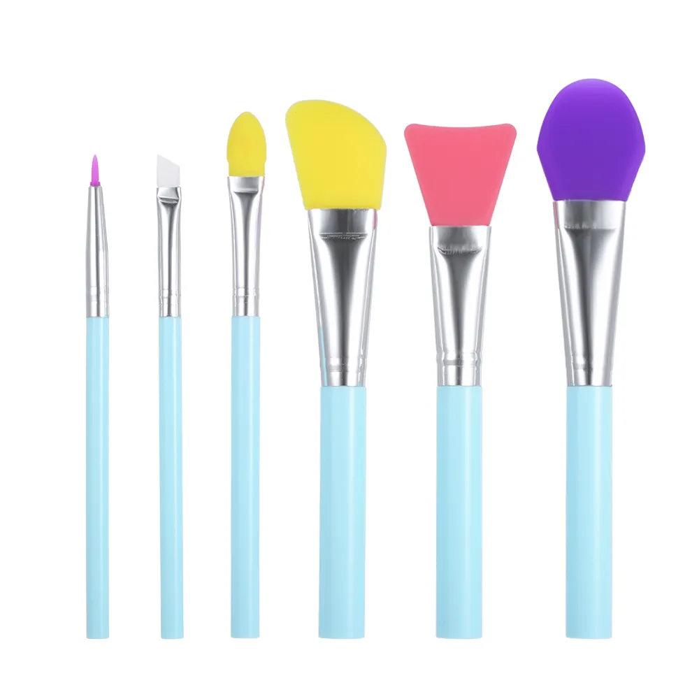 Silicone Makeup Brushes Set Facial Mask Brush Foundation Eyeshadow Eyebrow Brush Flectional Brushes Head Cosmetic Make Up Brush Tools