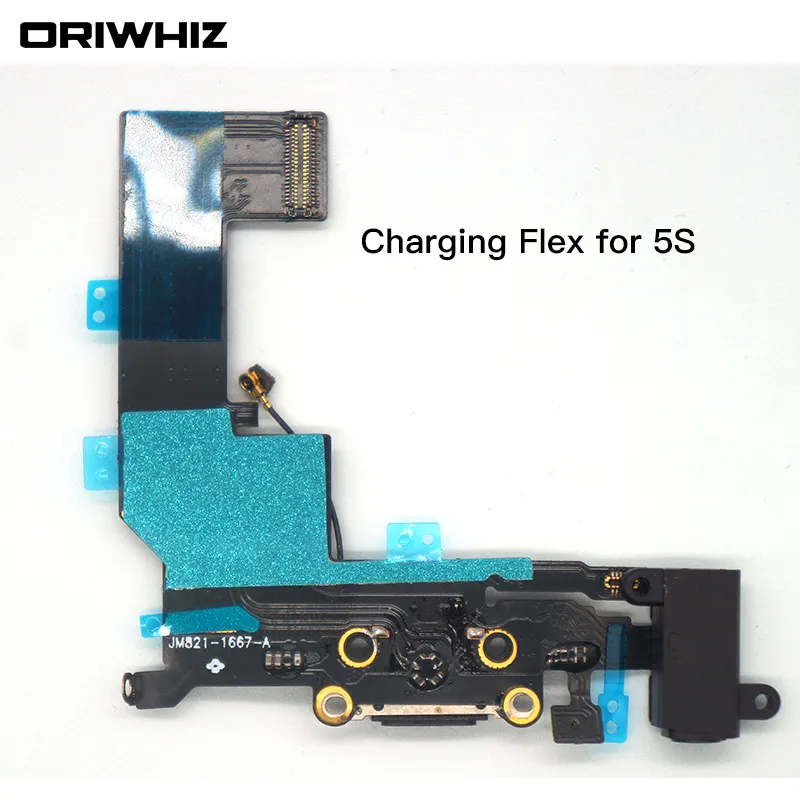 Dla iPhone 5 5G 5C 5S Ładowarka USB Ładowarka ładowarki Słuchawki Audio Port Flex Cable Wymiana Część Biały Czarny Kolor Mieszaj