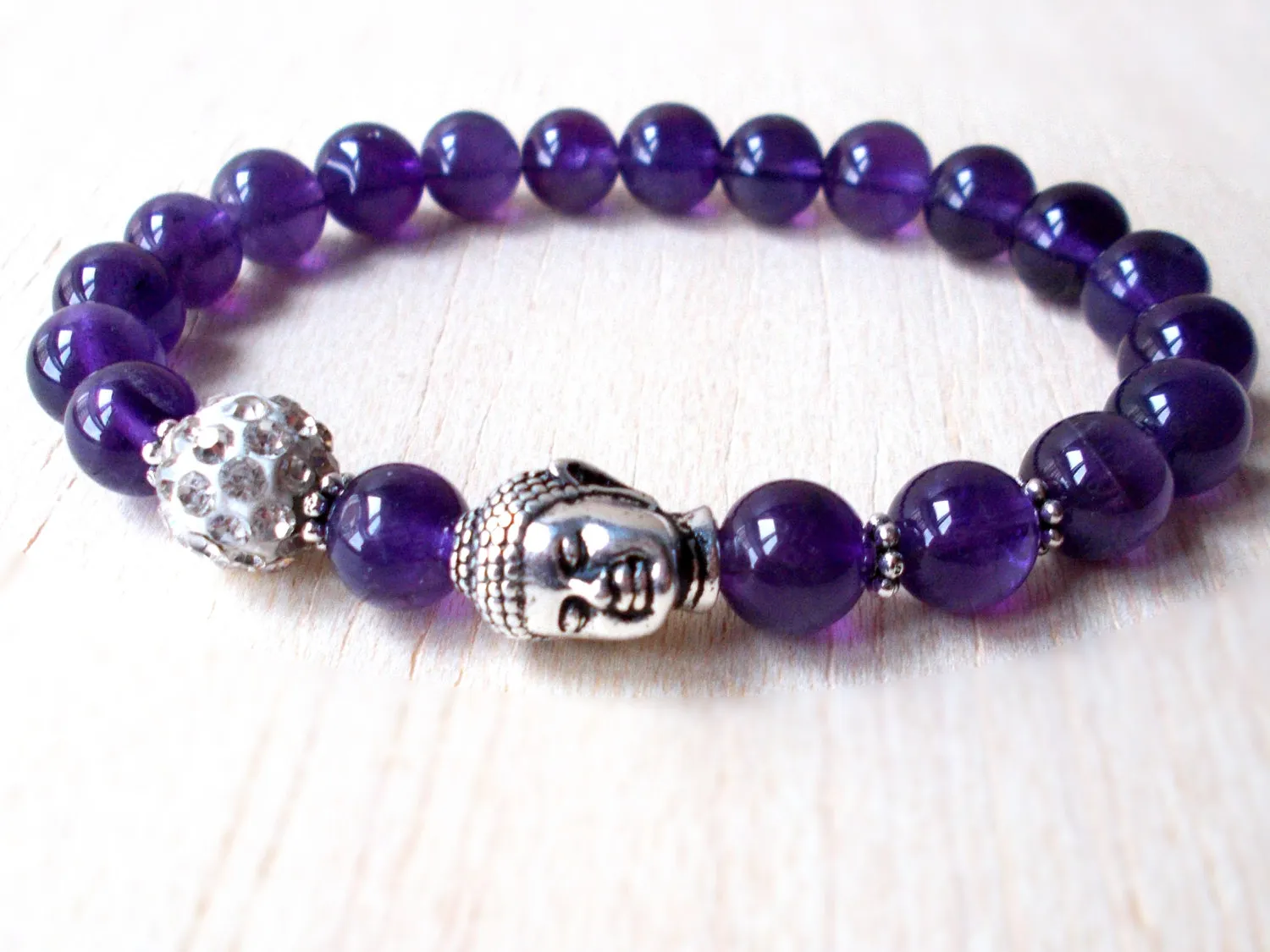 SN1126 Hochwertiges 6MM Amethyst Armband Buddha Mala Yoga Schmuck Heilkristall Angst Armband Kronenchakra Schmuck Anti Stress