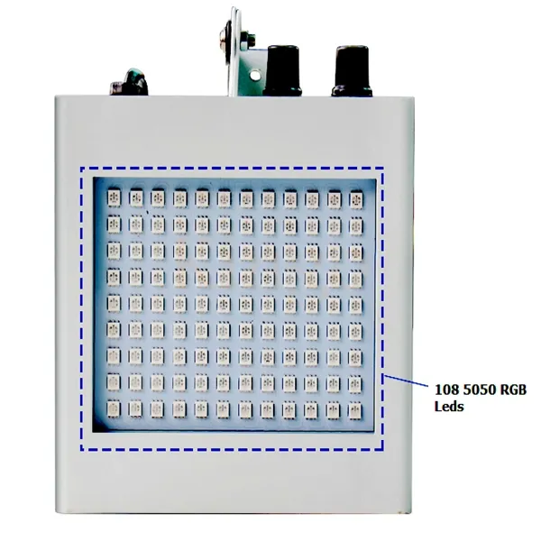 Professionell LED-scenlampor 12W 108 SMD5050 RGB-lampor Steg Effekt Röstljud Aktiverat strobe Ljus för DJ Disco Party KTV
