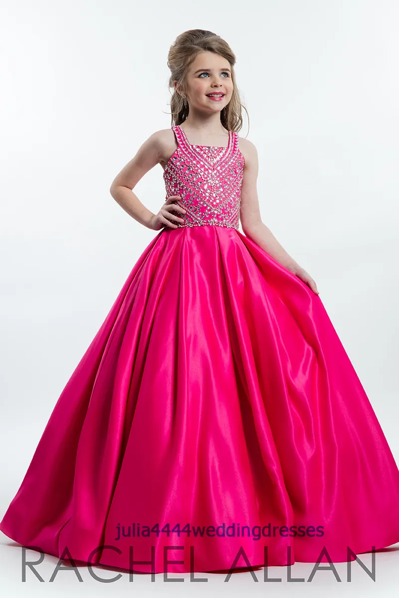 Turkos Little Girl's Pageant Dresses Girls Day Gown Princess Communion Party With Ball Gown Beads Sequins Satin Teen Kids