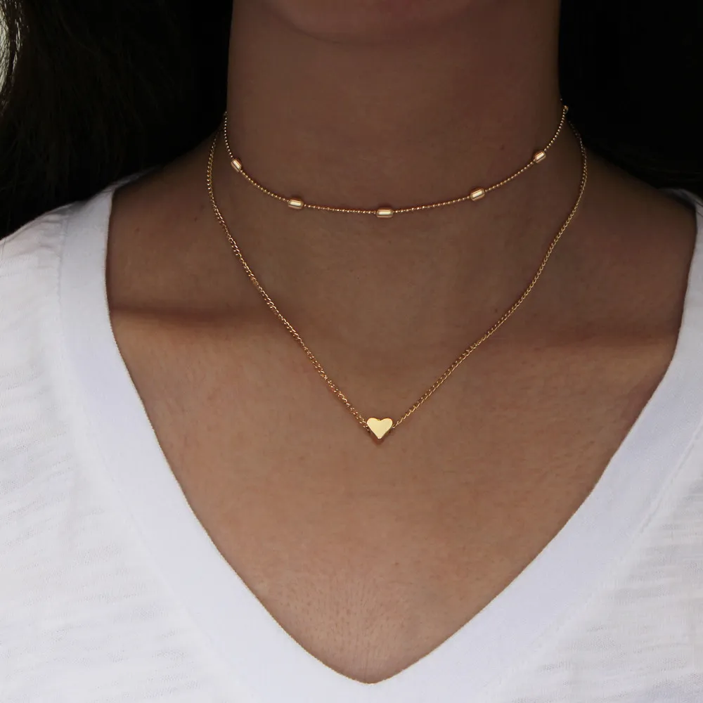 Nome speciale Collana d'oro a cuore semplice Collana d'oro a pendente minuscola con alta qualità per la fidanzata MN003