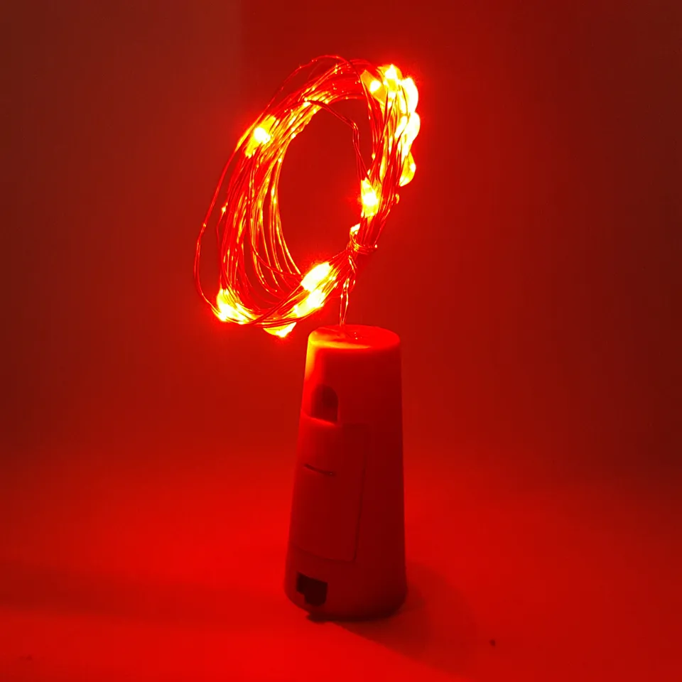 LED Vase String Light Cork Type Waterproof Button Battery Operated Fairy Lights For Wedding