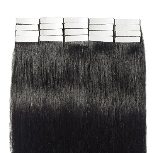 Elibess dubbeldragen rå jungfrulig mänsklig hårband i hårförlängningar 40st 100g naturlig färg2587740