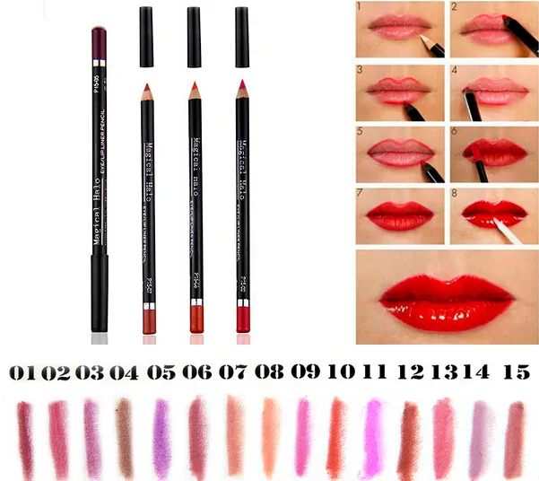 Neue Mode Magische Halo Kosmetik Professionelle Make-Up 19 Farbe Lipliner Bleistift Multifunktions Schönheit Lippen Stift Lip Liner Sticks6287992