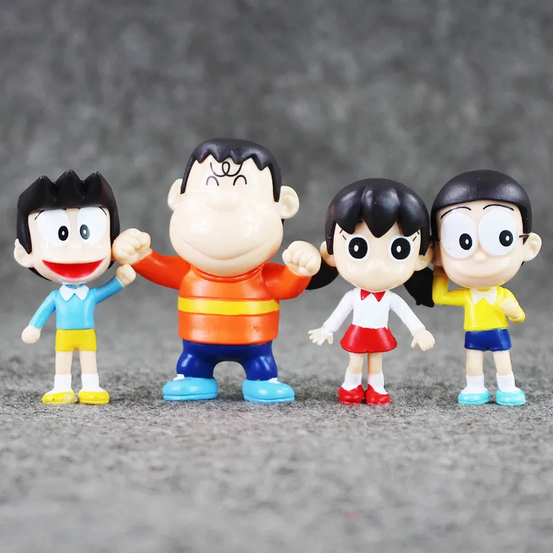 çocuklar hediye ücretsiz kargo EMS için 8 Stiller Anime Doraemon Nobita Şizuka Suneo PVC Action Figure Koleksiyon Model Oyuncak