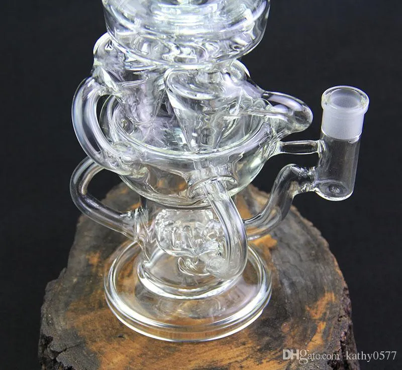 New design Klein big size perfect swirls Glass Bong arms inline glass recycler heady dab oil rigs Gear Perc Water Pipe with bowl5511547