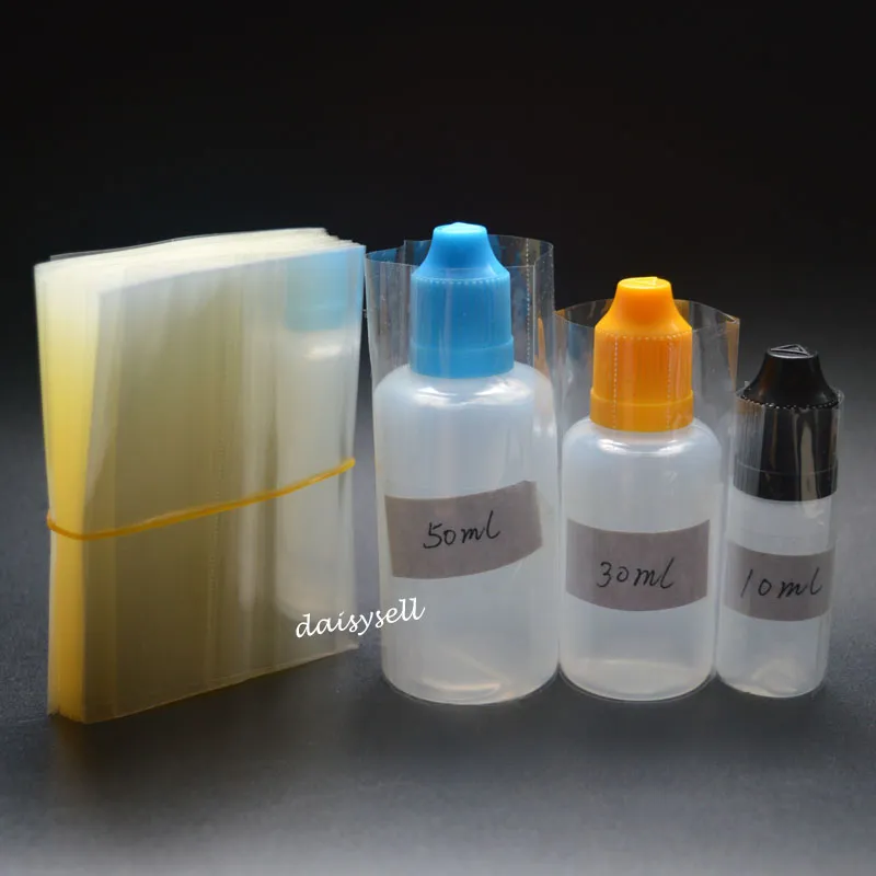 Pellicola termoretraibile in PVC per 10ml 15ml 20ml 30ml 50ml Bottiglie con contagocce e-liquid Guarnizioni termoretraibili per bottiglia E Juice