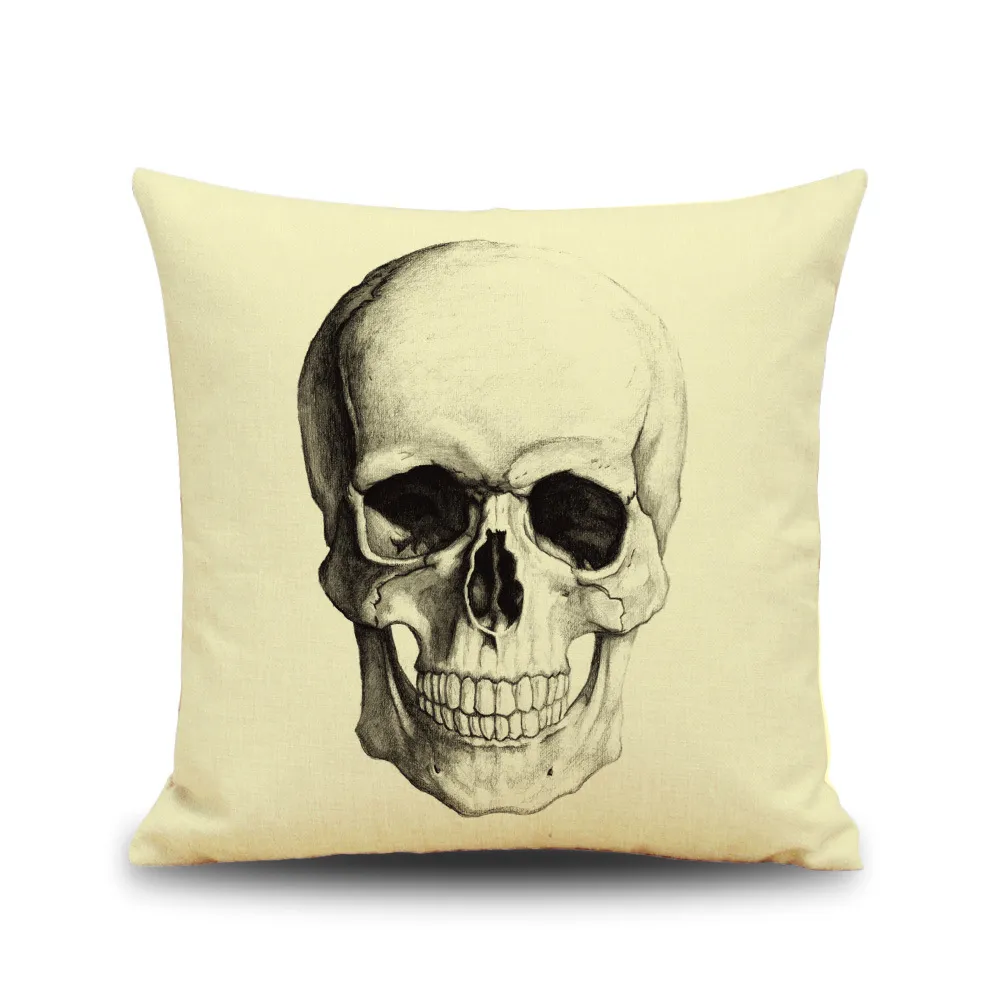 Crâne taie d'oreiller Halloween Style Roses fleurs crânes coussin cas décor à la maison oreillers couverture fête taies d'oreiller dessin animé taie d'oreiller