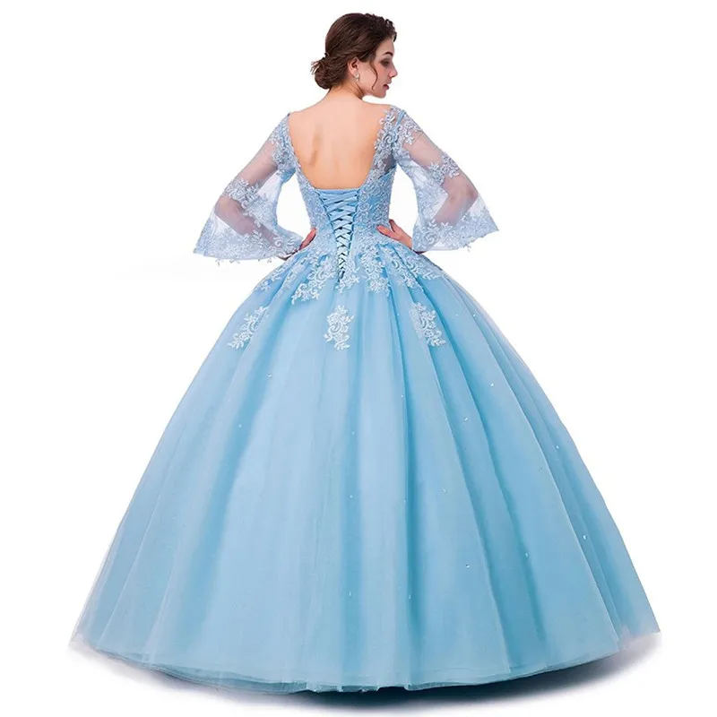 2017 Fashion Scoop Backless Lace Ball Gown Quinceanera Dresses with Appliques Sequin Plus Size Sweet 16 Dresses Vestido Debutante Gowns BQ39