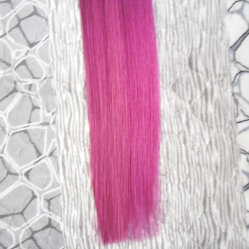 rey ombre human hair T1B/purple Tape Human Hair Extension Straight Brazilian PU Skin Weft Hair100G 