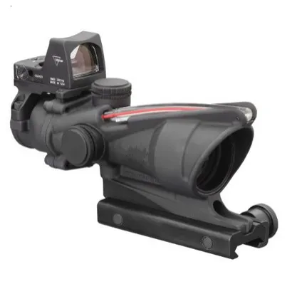 Taktisk Trijicon Style 4x32 Real Fiber Source Duell Illuminated Sight Scope RMR Micro Acog Style Rifle Scope With Micro Red Dot