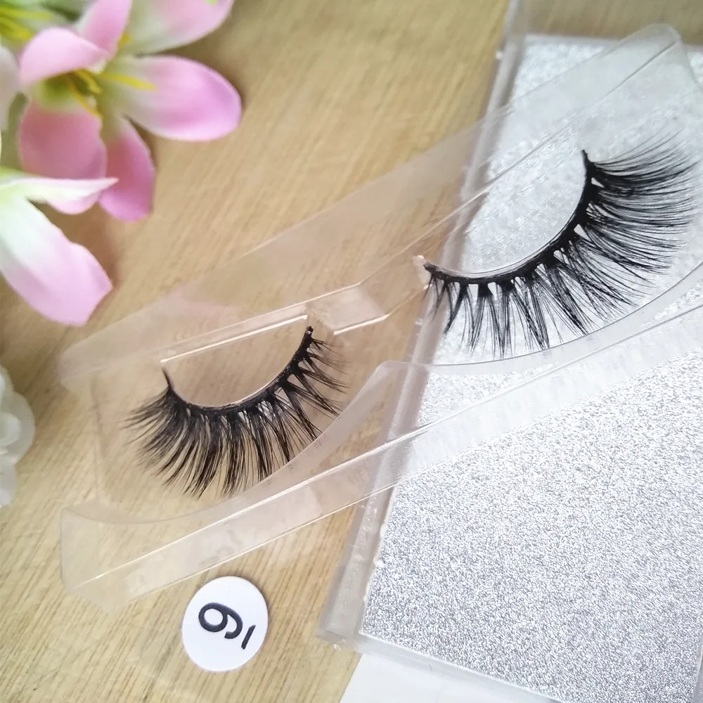 Natural Mink Strips Thick Cross False Eyelash 3D lashes Extensions factory supply for sale