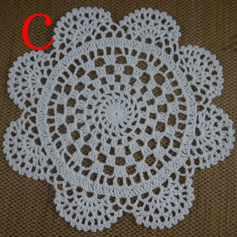 30st. Hela 100% bomullsspetsade handgjorda virkade doilies kopp matta 13 färg rund doil 18-20 cm AB3H62255A