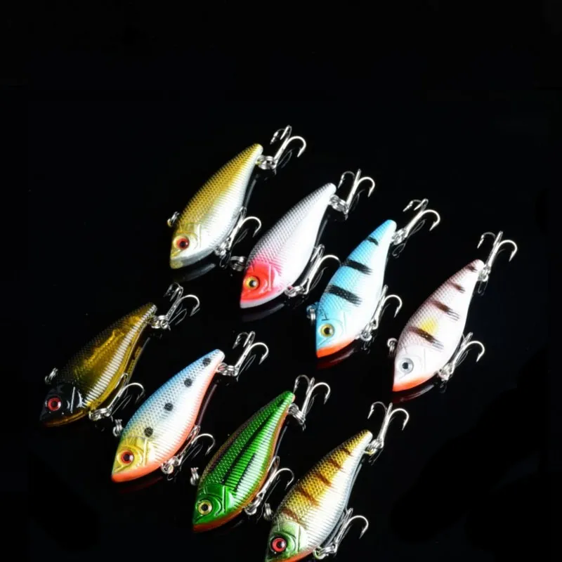 Vibrationsbelur Bait Minnow fiskeutrustning Bioniska betar lockar 3D Eye Fish Lures Opp Bag Packing 6g