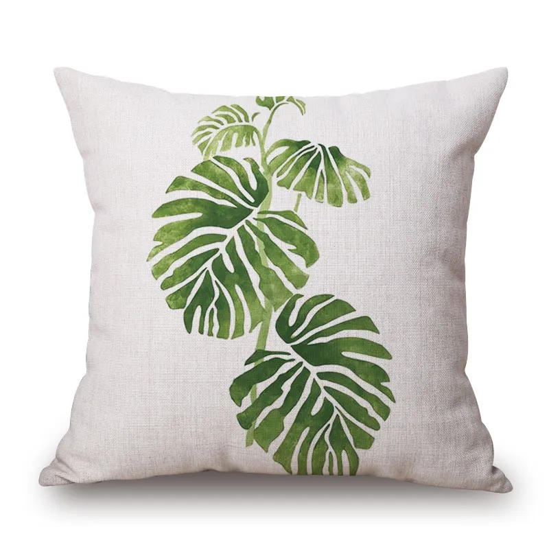 tropical leaf cushion cover green leaves cojines country almofada rainforest throw pillow case for sofa chair banana plant almofad1199524