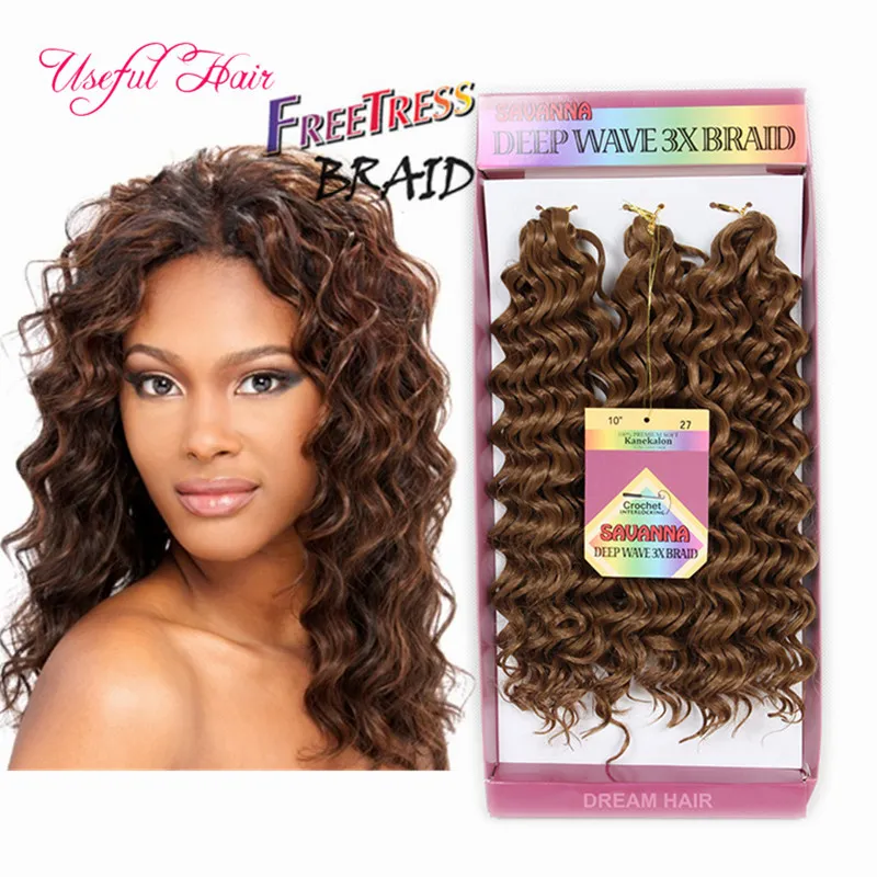 Venda quente Freetress Beach Ondrulhamento Extensões de Cabelo Extensões Sintéticas Cabelo Sintético Trança Cabelo Jerry Curl, Deep Wave Marley Tranças