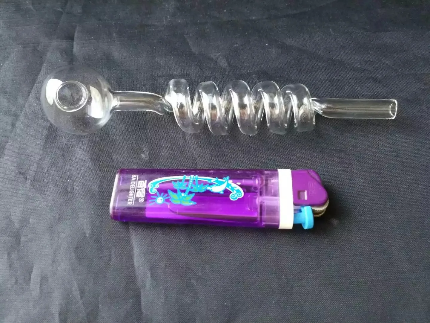 10styckor förtjockade 5 spiralglaspott - och rökare Rökningsrörsgongs - Oljeplattor Glas Bongs Glas Hookah Rökrör - Vap-Vaporizer