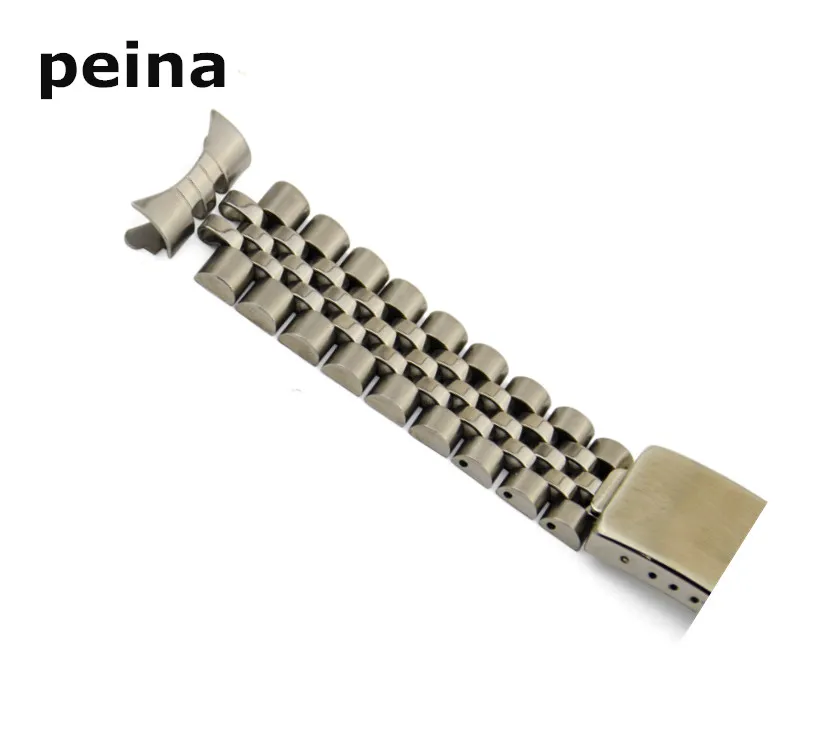 13mm 17mm 20mm de ouro prato de ouro rosa aço inoxidável Salão de faixas de faixa Curved End Watch Band para Watch5266777