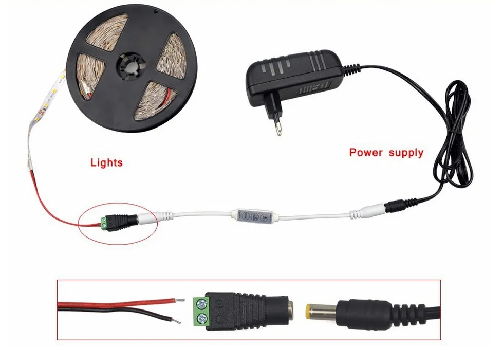 2,1 x 5,5 mm DC Power hembra enchufe Jack adaptador conector para CCTV LED Strip Light caliente nuevo