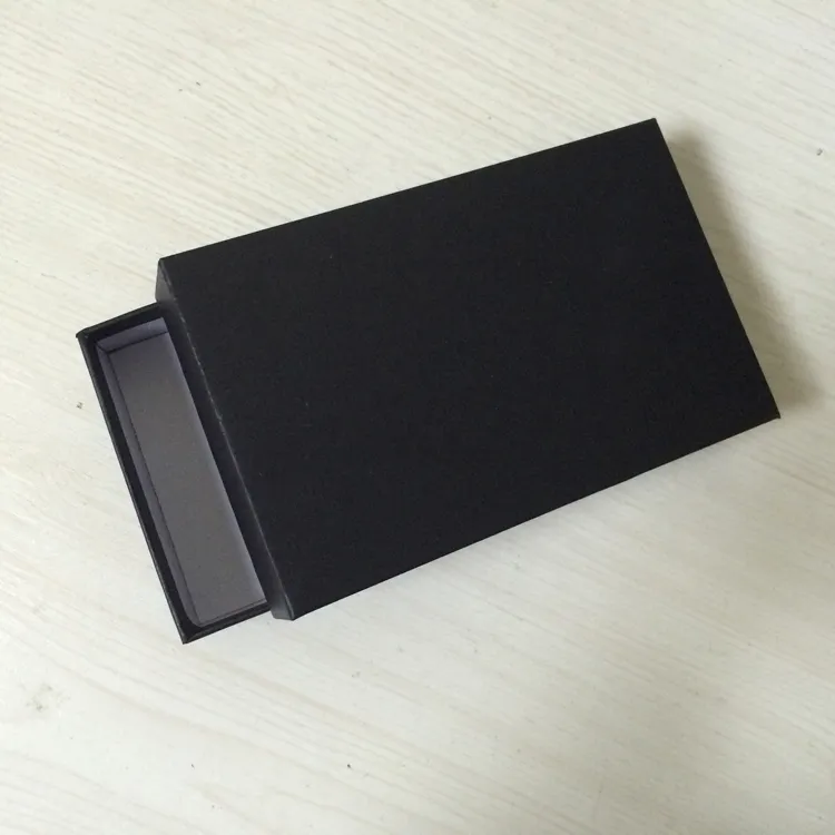 100 Stück schwarze Papierverpackung mit Geschenkbox. Papier-Geschenkverpackung, Größe 160 x 100 x 33 mm, 6,3 x 3,94 x 1,3 Zoll. Rechteckige Geschenkbox