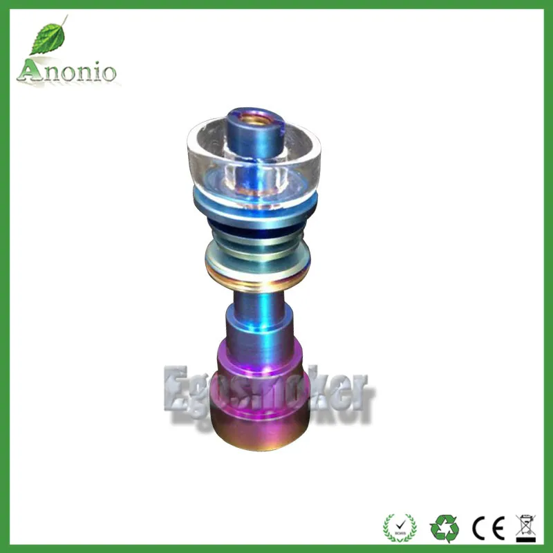 Gökkuşağı Domeless Titanyum çivi Renkli Titanyum Ti Tırnak Erkek Kadın 6 In 1 Tırnak 14mm 18mm Carb Cap Dabber Sınıf 2 E Nai