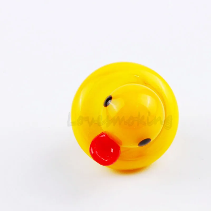 Dôme en verre jaune canard UFO Carb Cap pour conduites d'eau de bangs en verre, plates-formes pétrolières dab, 4MM Thermal P Quartz Banger Nails