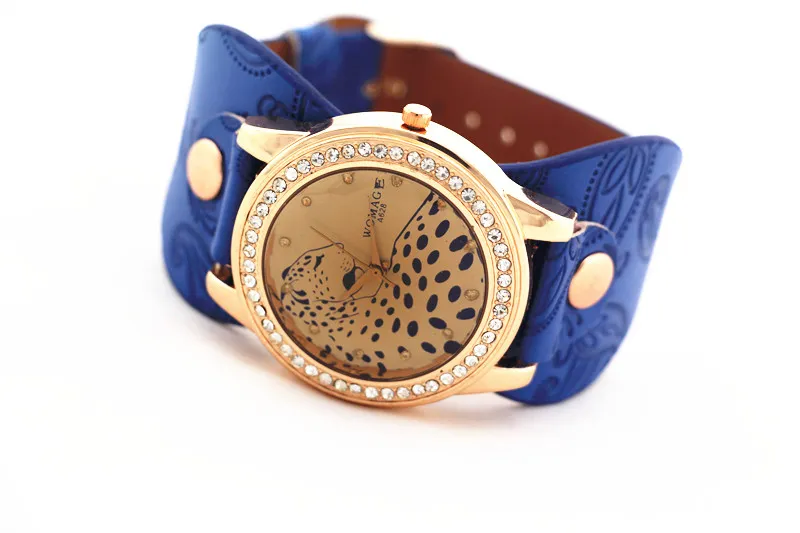 Gouden plaat ronde kast met Crystal Circleone Patch Style Leather Bandquartz Movement Womage Fashion Woman Lady Lea3437901