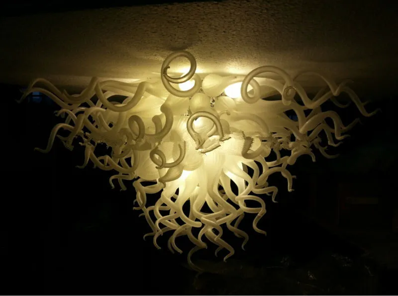 LED-lampor spolar takljusljus vit ljuskronor lampa handblåst murano glas ljuskrona modern design