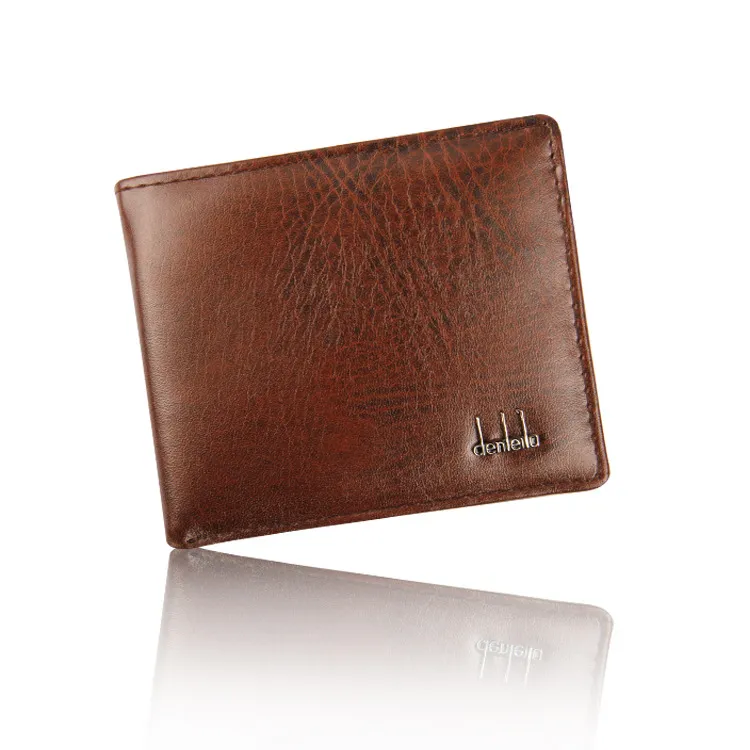 DHL Free عتيقة Pu Mens Wallets Fine Bifold Brown Black Partes