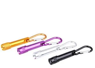 Birthday christmas lights gifts LED Mini Flashlight Aluminum Alloy Torch with Carabiner Ring Keyrings Key Chain mini LED Flashlight