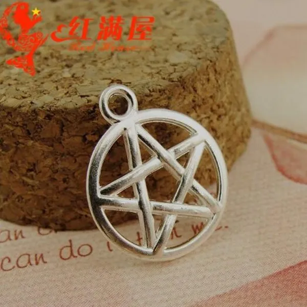 16mm Vintage Metal Alloy Pentagram Charms Pendants Jewelry Star Charms for option